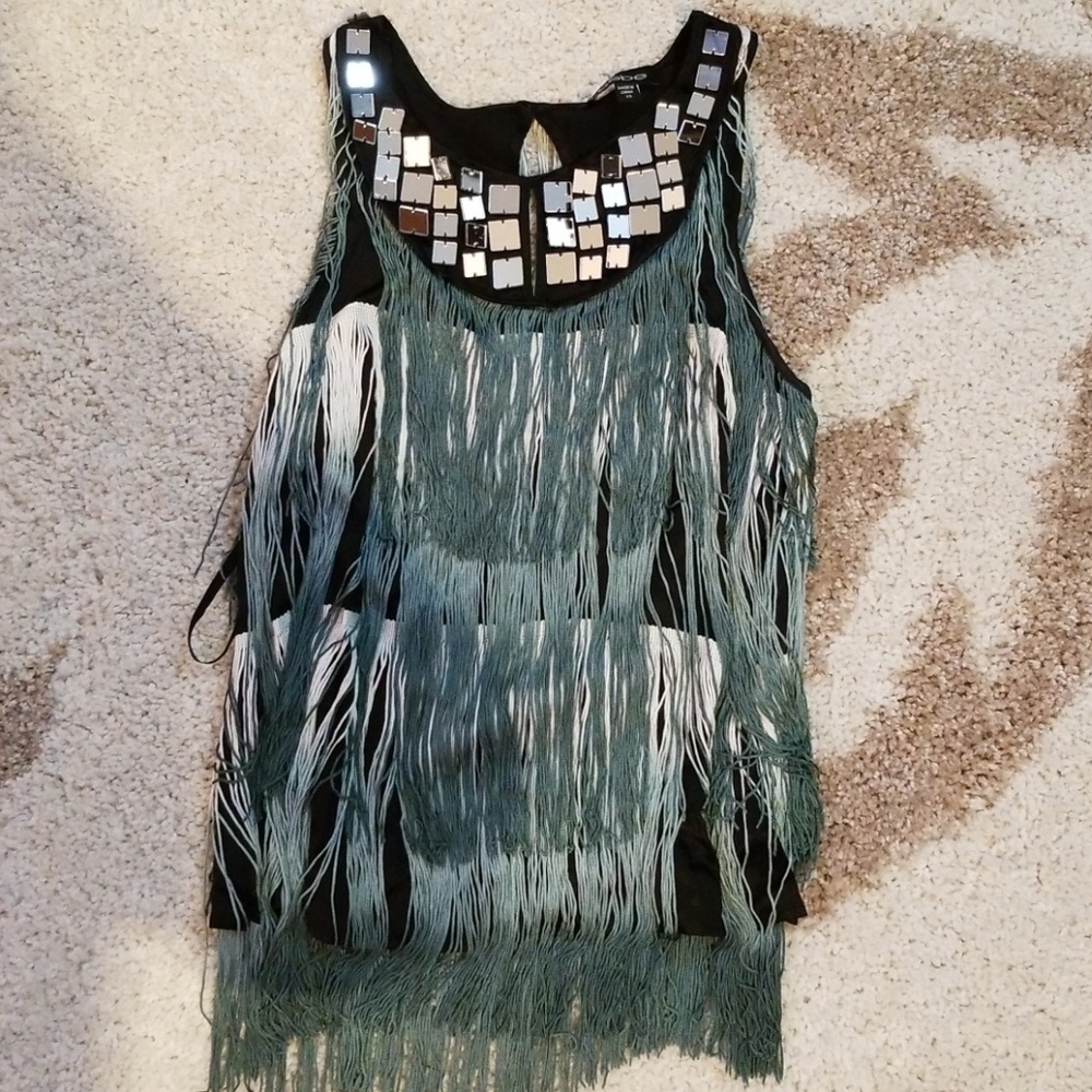 100% Authenic Bebe Fringe Blouse New w/o Tags